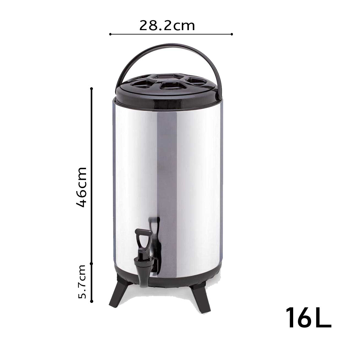 SOGA 6X 16L Portable Insulated Cold/Heat Coffee Tea Beer Barrel Brew Pot With Dispenser - Cafe Supply