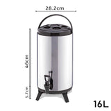 SOGA 6X 16L Portable Insulated Cold/Heat Coffee Tea Beer Barrel Brew Pot With Dispenser - Cafe Supply