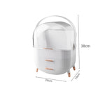 SOGA 2X 29cm White Countertop Makeup Cosmetic Storage Organiser Skincare Holder Jewelry Storage Box with Handle - Cafe Supply