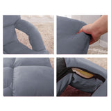 SOGA Foldable Lounge Cushion Adjustable Floor Lazy Recliner Chair with Armrest Grey - Cafe Supply