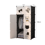 SOGA 8 Cubes Black Portable Wardrobe Divide-Grid Modular Storage Organiser Foldable Closet - Cafe Supply
