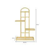 SOGA 4 Tier 5 Pots Gold Metal Plant Stand Flowerpot Display Shelf Rack Indoor Home Office Decor - Cafe Supply