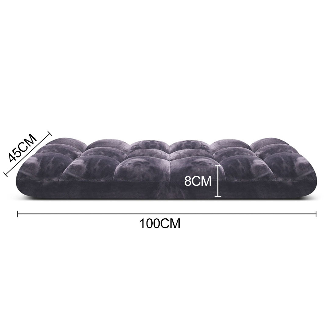 SOGA 2X Floor Recliner Folding Lounge Sofa Futon Couch Folding Chair Cushion Grey - Cafe Supply