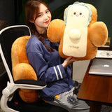 SOGA 2X 58cm Smiley Face Toast Bread Cushion Stuffed Car Seat Plush Cartoon Back Support Pillow Home Decor - Cafe Supply