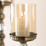 SOGA 49.5cm Glass Candlestick Candle Holder Stand Pillar Glass/Iron Metal - Cafe Supply