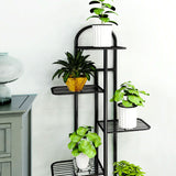 SOGA 2X 7 Tier 8 Pots Black Metal Plant Stand Flowerpot Display Shelf Rack Indoor Home Office Decor - Cafe Supply