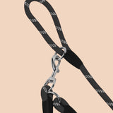 SOGA 2X 220cm Multifunction Hands-Free Rope Pet Cat Dog Puppy Double Ended Leash for Walking Training Tracking Obedience Black - Cafe Supply