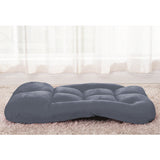 SOGA Foldable Lounge Cushion Adjustable Floor Lazy Recliner Chair with Armrest Grey - Cafe Supply