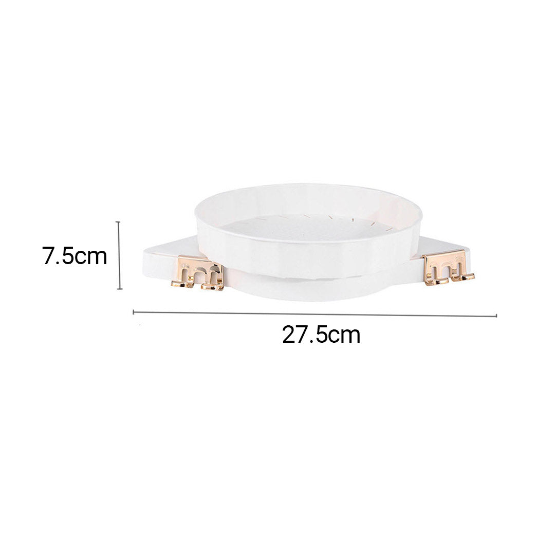 SOGA White 360 Degree Wall-Mounted Rotating Bathroom Organiser Corner Vanity Rack Toilet Adhesive Storage Shelf - Cafe Supply