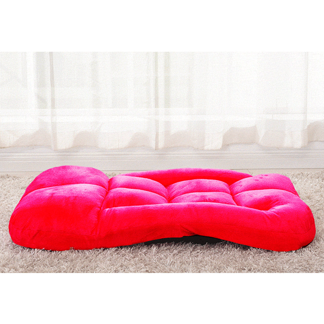 SOGA 2X Foldable Lounge Cushion Adjustable Floor Lazy Recliner Chair with Armrest Red - Cafe Supply
