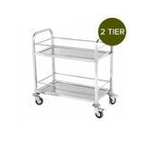 SOGA 2X 2 Tier 75x40x84cm Stainless Steel Drink Wine Food Utility Cart Small - Cafe Supply