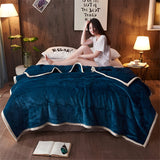 SOGA 2X Navy Blue Throw Blanket Warm Cozy Double Sided Thick Flannel Coverlet Fleece Bed Sofa Comforter - Cafe Supply