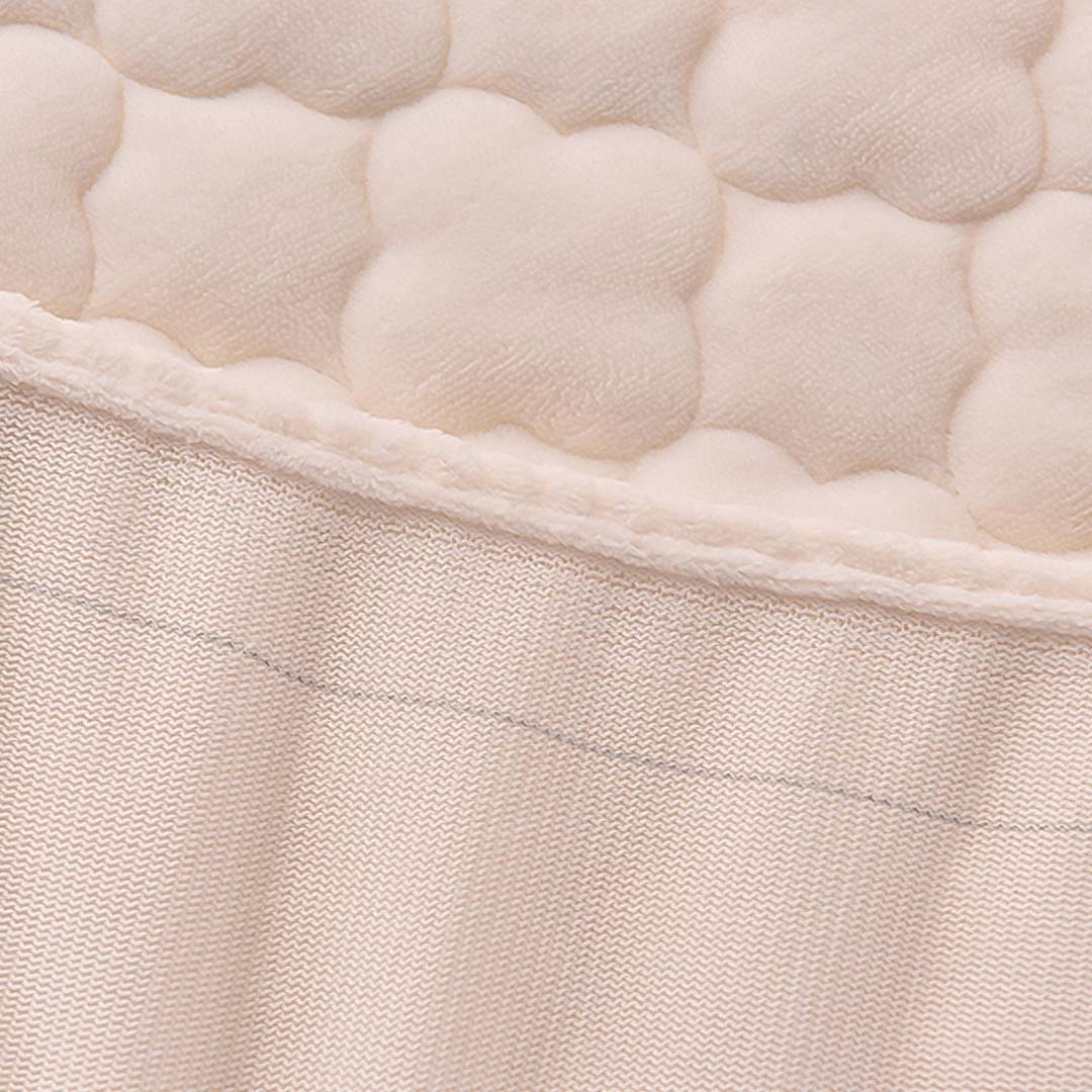 SOGA 2X Beige 183cm Wide Mattress Cover Thick Quilted Fleece Stretchable Clover Design Bed Spread Sheet Protector with Pillow Covers - Cafe Supply