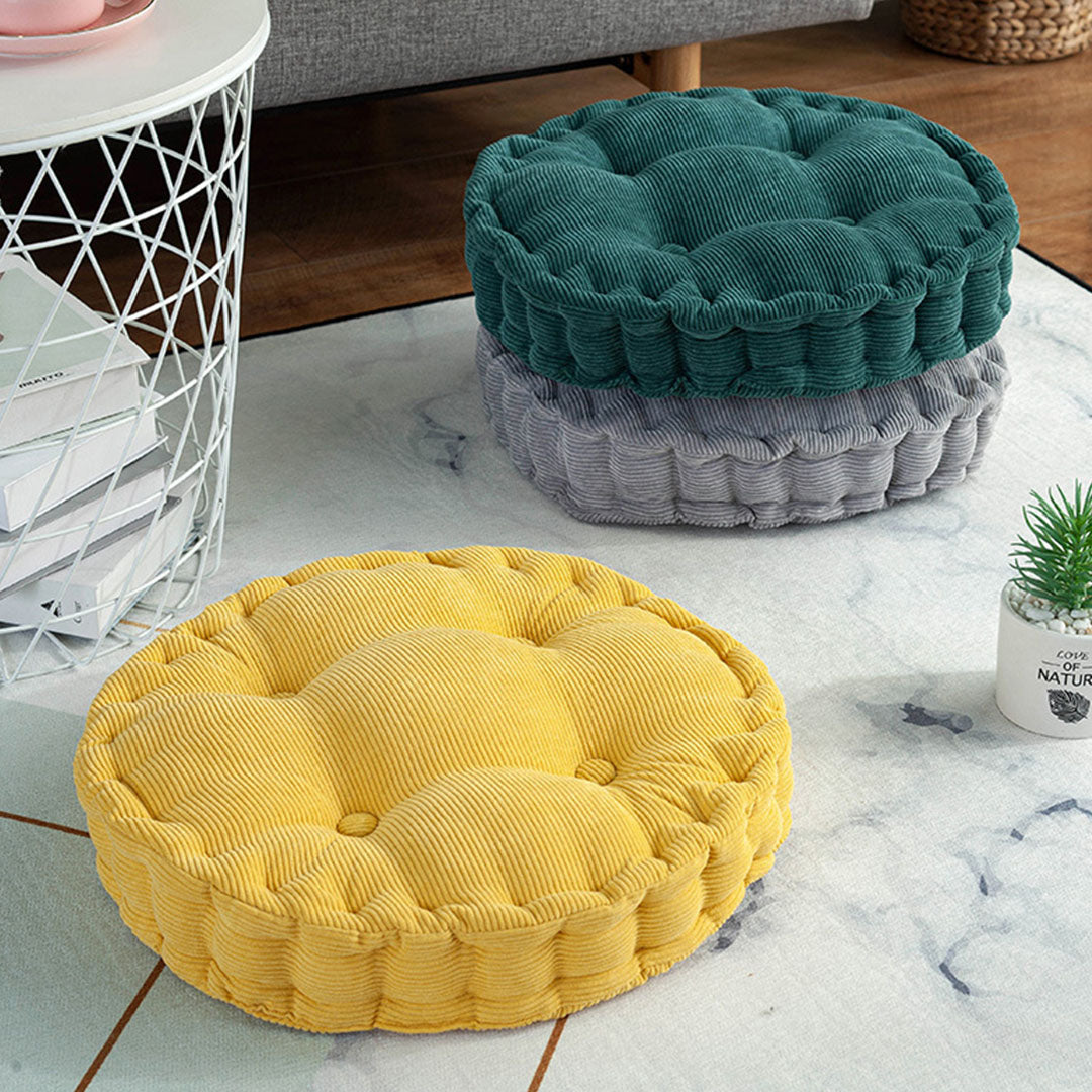 SOGA 2X Yellow Round Cushion Soft Leaning Plush Backrest Throw Seat Pillow Home Office Decor - Cafe Supply