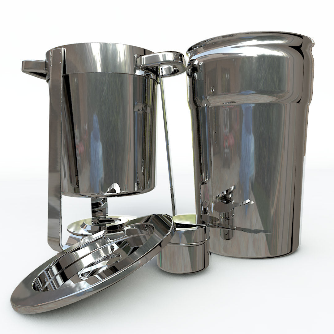 SOGA 2X 7L Round Stainless Steel Soup Warmer Marmite Chafer Full Size Catering Chafing Dish - Cafe Supply