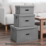 SOGA Grey Large Foldable Canvas Storage Box Cube Clothes Basket Organiser Home Decorative Box - Cafe Supply