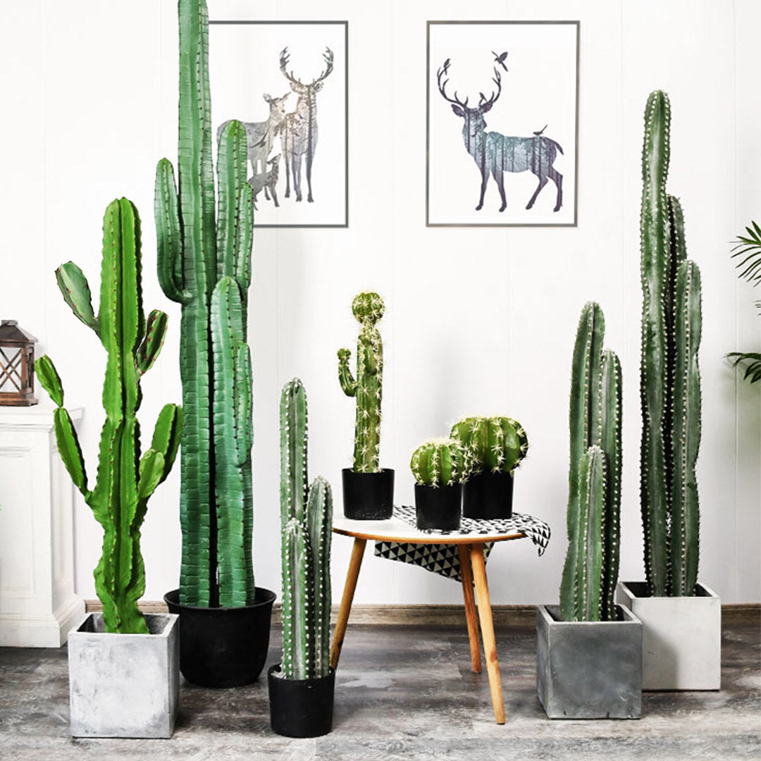 SOGA 105cm Green Artificial Indoor Cactus Tree Fake Plant Simulation Decorative 6 Heads - Cafe Supply