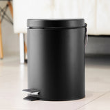 SOGA 2X Foot Pedal Stainless Steel Rubbish Recycling Garbage Waste Trash Bin Round 12L Black - Cafe Supply