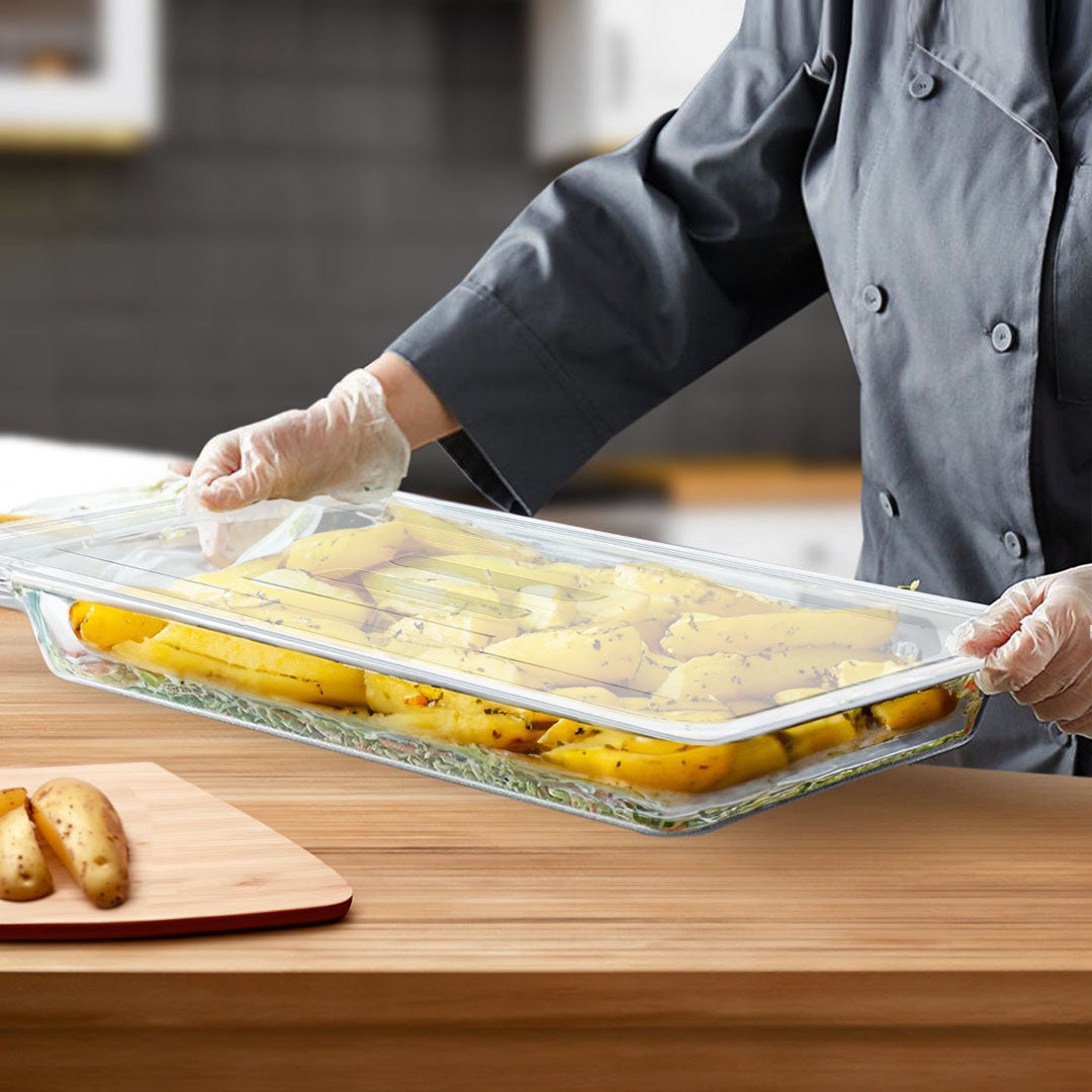 SOGA 65mm Clear Gastronorm GN Pan 1/1 Food Tray Storage Bundle of 4 with Lid - Cafe Supply
