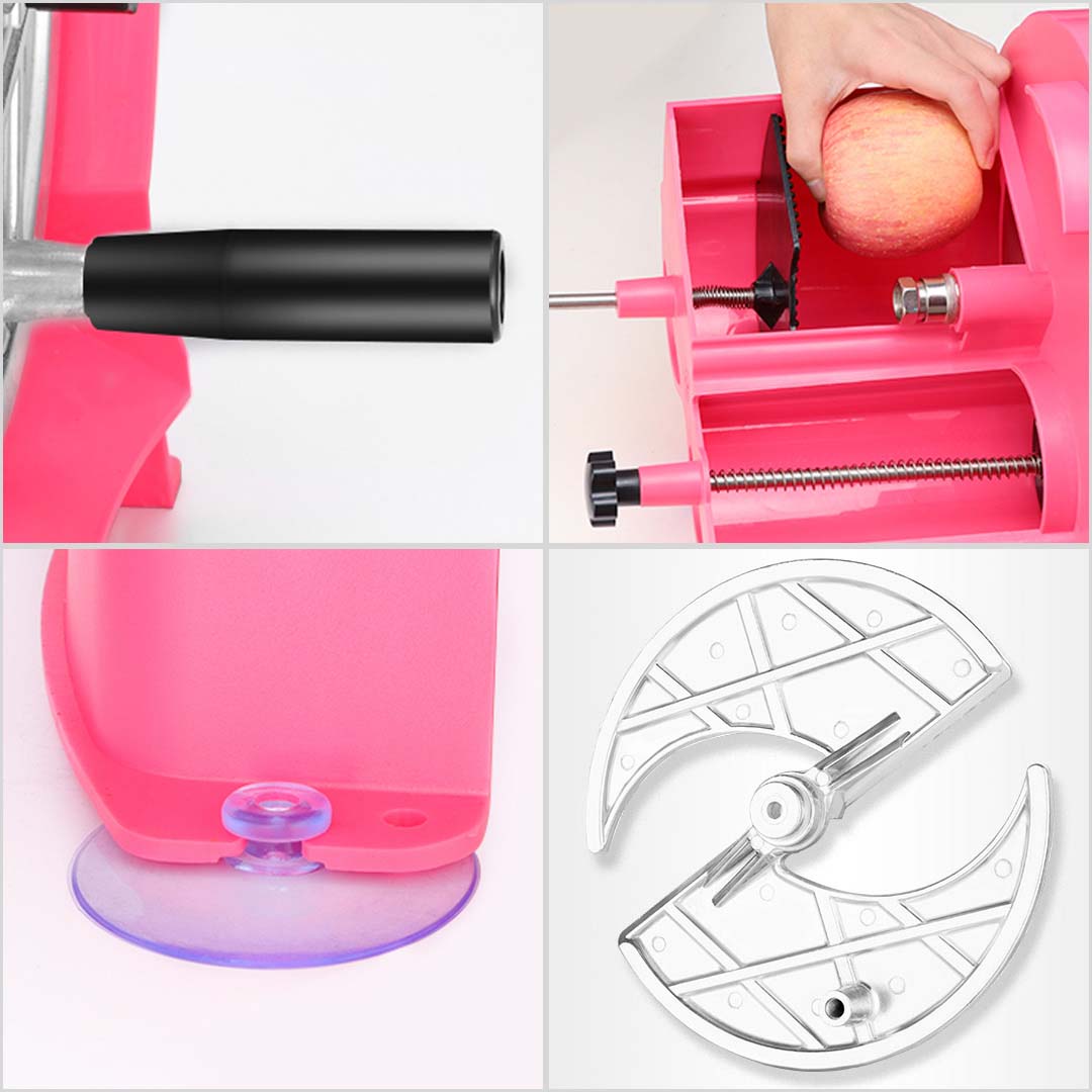 SOGA Commercial Manual Vegetable Fruit Slicer Kitchen Cutter Machine Pink - Cafe Supply