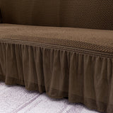 SOGA 4-Seater Coffee Sofa Cover with Ruffled Skirt Couch Protector High Stretch Lounge Slipcover Home Decor - Cafe Supply