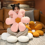 SOGA Coffee Daisy Flower Shape Cushion Soft Leaning Bedside Pad Floor Plush Pillow Home Decor - Cafe Supply