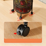 SOGA 5 Tier Steel Round Rotating Kitchen Cart Multi-Functional Shelves Portable Storage Organizer with Wheels - Cafe Supply