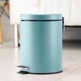 SOGA Foot Pedal Stainless Steel Rubbish Recycling Garbage Waste Trash Bin Round 7L Blue - Cafe Supply