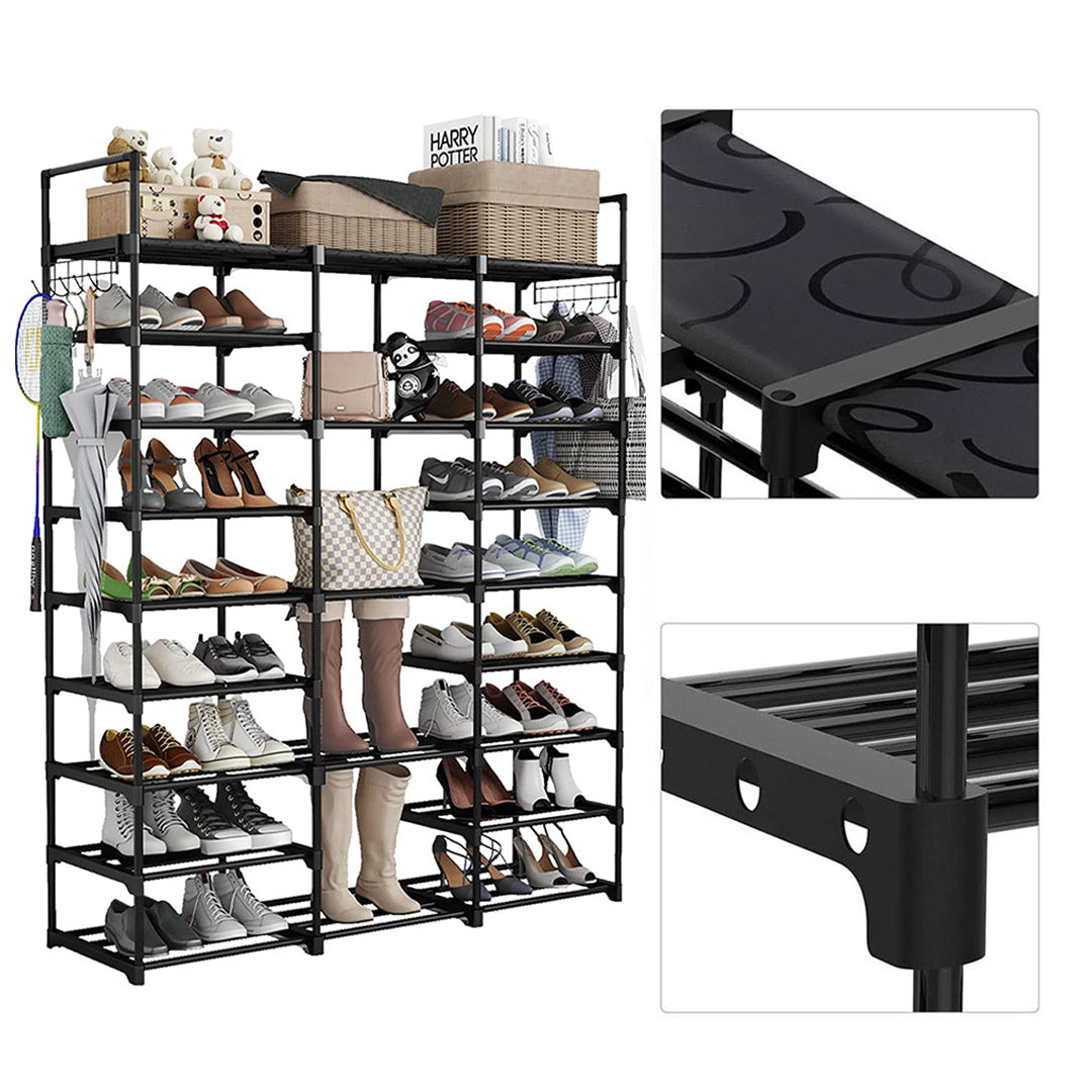 SOGA 2X 21-Shelf Tier Shoe Storage Shelf Space-Saving Caddy Rack Organiser with Handle - Cafe Supply