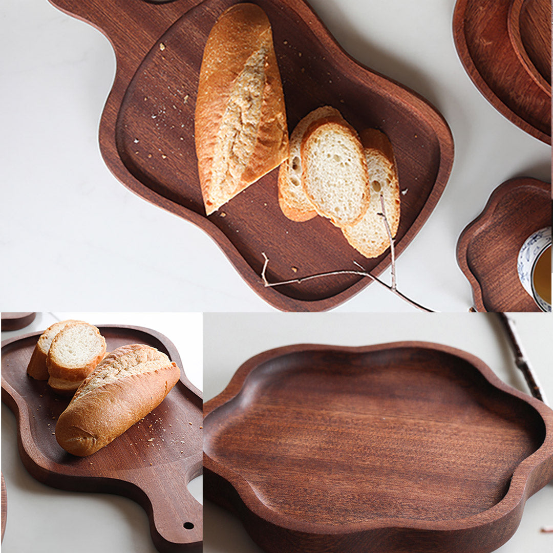 SOGA 2X 18cm Brown Wooden Serving Tray Board Paddle with Handle Home Decor - Cafe Supply