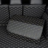 SOGA 4X Leather Car Boot Collapsible Foldable Trunk Cargo Organizer Portable Storage Box Black/Gold Stitch Large - Cafe Supply
