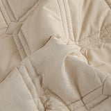 SOGA 2X Beige 153cm Wide Mattress Cover Thick Quilted Stretchable Bed Spread Sheet Protector with Pillow Covers - Cafe Supply