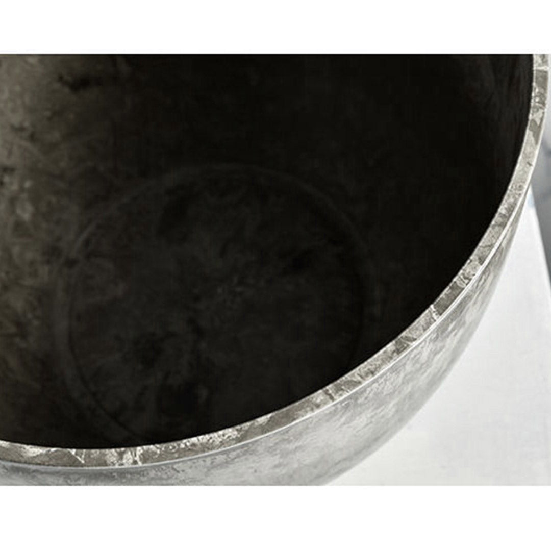 SOGA 2X 32cm Rock Grey Round Resin Plant Flower Pot in Cement Pattern Planter Cachepot for Indoor Home Office - Cafe Supply