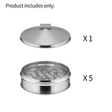 SOGA 5 Tier Stainless Steel Steamers With Lid Work inside of Basket Pot Steamers 25cm - Cafe Supply