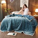 SOGA 2X Lake Blue Throw Blanket Warm Cozy Double Sided Thick Flannel Coverlet Fleece Bed Sofa Comforter - Cafe Supply