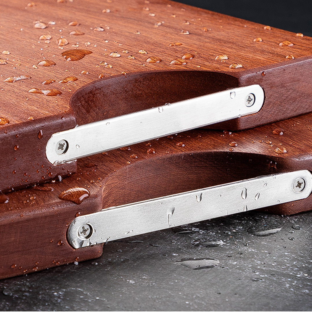 SOGA 2X 50cm Rectangular Wooden Ebony Butcher Block Non-slip Chopping Food Serving Tray Charcuterie Board - Cafe Supply