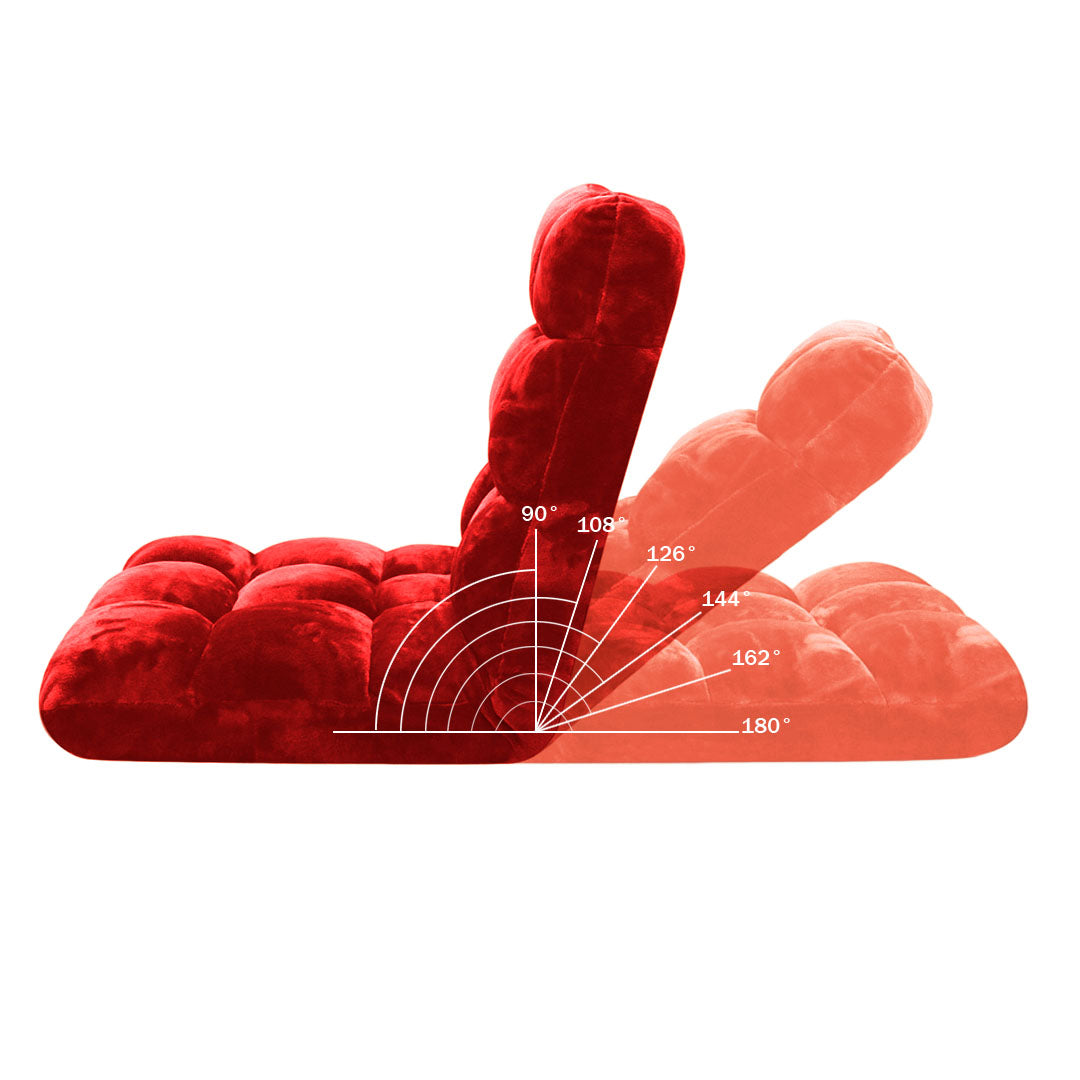 SOGA 4X Floor Recliner Folding Lounge Sofa Futon Couch Folding Chair Cushion Red - Cafe Supply