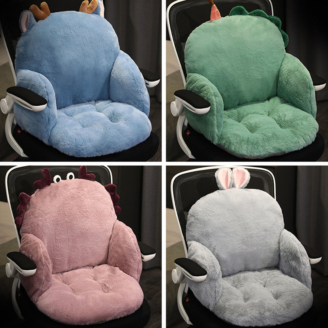 SOGA 2X Gray Bunny Shape Cushion Soft Leaning Bedside Pad Sedentary Plushie Pillow Home Decor - Cafe Supply