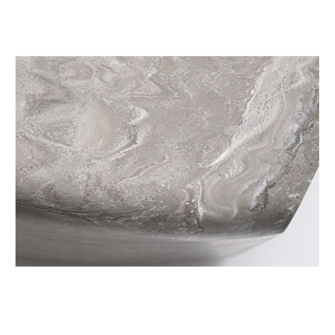 SOGA 2X 32cm Rock Grey Square Resin Plant Flower Pot in Cement Pattern Planter Cachepot for Indoor Home Office - Cafe Supply