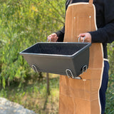 SOGA 49.5cm Black Rectangular Planter Vegetable Herb Flower Outdoor Plastic Box with Holder Balcony Garden Decor Set of 5 - Cafe Supply