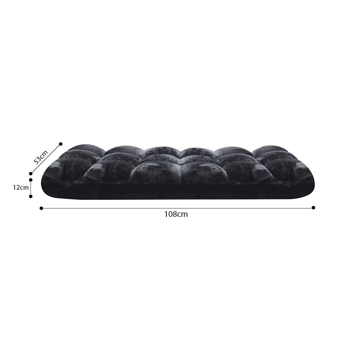 SOGA 2X Floor Recliner Folding Lounge Sofa Futon Couch Folding Chair Cushion Black - Cafe Supply