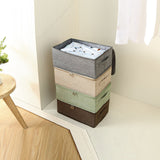 SOGA Grey Small Portable Double Zipper Storage Box Moisture Proof Clothes Basket Foldable Home Organiser - Cafe Supply