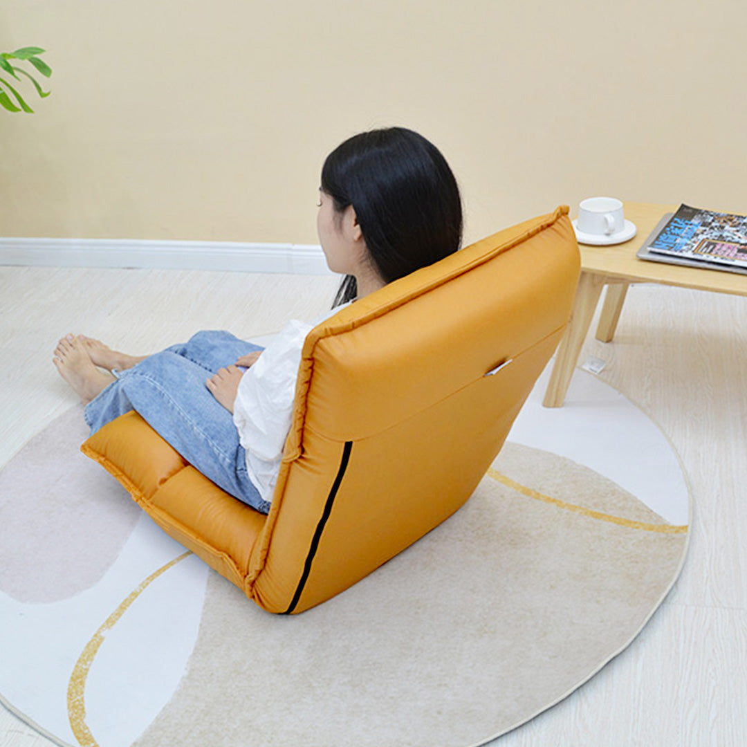 SOGA 2X Yellow Lounge Recliner Lazy Sofa Bed Tatami Cushion Collapsible Backrest Seat Home Office Decor - Cafe Supply