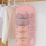SOGA 2X Pink Double Sided Hanging Storage Bag Underwear Bra Socks Mesh Pocket Hanger Home Organiser - Cafe Supply