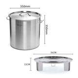 SOGA 33L Stainless Steel Stock Pot with Two Steamer Rack Insert Stockpot Tray - Cafe Supply