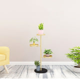 SOGA 3 Tier Gold Round Plant Stand Flowerpot Tray Display Living Room Balcony Metal Decorative Shelf - Cafe Supply