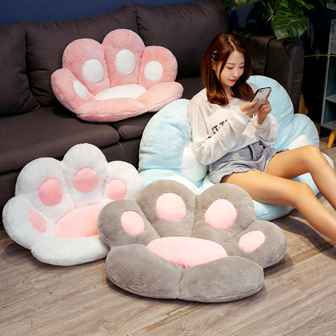 SOGA 2X White Paw Shape Cushion Warm Lazy Sofa Decorative Pillow Backseat Plush Mat Home Decor - Cafe Supply