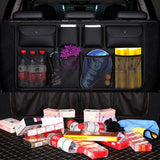 SOGA 2X High Quality Leather Car Rear Back Seat Storage Bag Organizer Interior Accessories Black - Cafe Supply