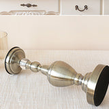 SOGA 49.5cm Glass Candlestick Candle Holder Stand Pillar Glass/Iron Metal - Cafe Supply