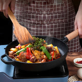 SOGA 2X 27cm Round Cast Iron Frying Pan Skillet Steak Sizzle Platter with Helper Handle - Cafe Supply
